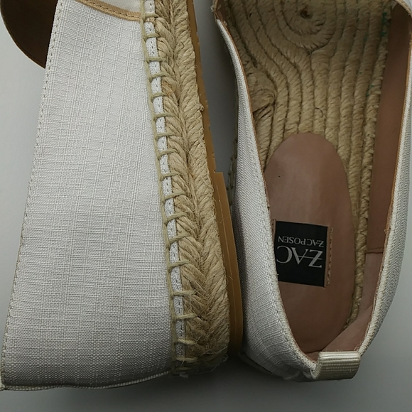 NWOT ZAC Zac Posen Vida Espadrills Vented Linen Style 9M White Tan Slip On - Picture 7 of 12